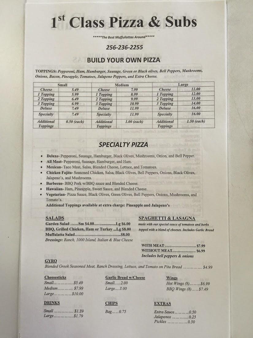 1st Class Pizza & Subs