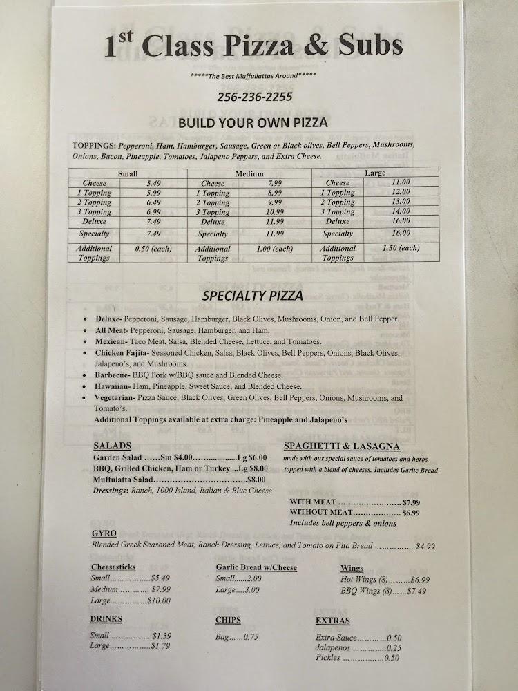 1st Class Pizza & Subs Chicken For Side Salad